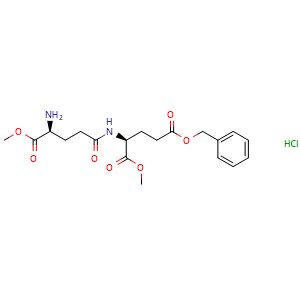 Chemical structure of rac-5-benzyl 1-methyl ((R)-4-amino-5-methoxy-5-oxopentanoyl)-D-glutamate hydrochloride , CAS 144051-38-7, AChemBlock AD285912