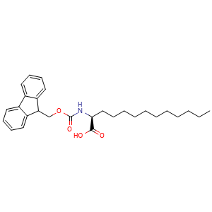 Chemical structure of (2S)-2-(Fmoc-amino)tridecanoic acid , CAS 1448527-56-7, AChemBlock AD285916