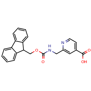 Chemical structure of 2-(Fmoc-aminomethyl)isonicotinic acid , CAS 1514977-42-4, AChemBlock AD285924