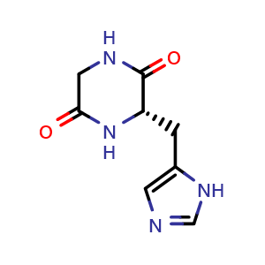 Chemical structure of Cyclo(-Gly-His) , CAS 15266-88-3, AChemBlock AD285925