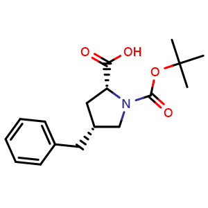 Chemical structure of (4R)-1-Boc-4-Benzyl-D-proline , CAS 158459-13-3, AChemBlock AD285927