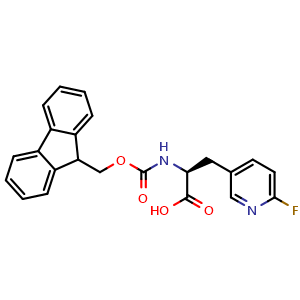 Chemical structure of Fmoc-3-(6-fluoro-3-pyridyl)-L-alanine , CAS 1667753-66-3, AChemBlock AD285935