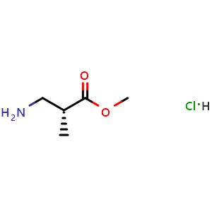 Chemical structure of Methyl (R)-3-amino-2-methylpropanoate.HCl , CAS 173336-62-4, AChemBlock AD285945