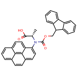 Chemical structure of Fmoc-3-pyrenyl-L-Ala-OH , CAS 183071-07-0, AChemBlock AD285953