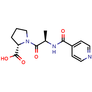 Chemical structure of N-(pyridin-4-carbonyl)-D-Ala-L-Proline , CAS 1841402-72-9, AChemBlock AD285954
