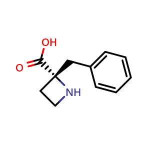 Chemical structure of (2R)-2-benzylazetidine-2-carboxylic acid , CAS 1932442-05-1, AChemBlock AD285956
