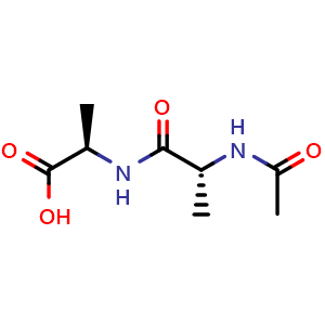 Chemical structure of Ac-D-Ala-D-Ala-OH , CAS 19993-26-1, AChemBlock AD285969