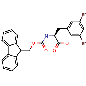 Chemical structure of Fmoc-Phe(3,5-Dibr)-OH , CAS 2001041-36-5, AChemBlock AD285970