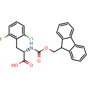 Chemical structure of Fmoc-Phe(2-Cl,6-F)-OH , CAS 2002427-64-5, AChemBlock AD285973