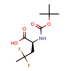 Chemical structure of Boc-4,4-DiF-Nval-OH , CAS 208521-08-8, AChemBlock AD285983