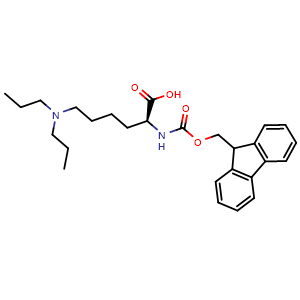 Chemical structure of N2-[(9H-Fluoren-9-ylmethoxy)carbonyl]-N6,N6-dipropyl-L-lysine , CAS 2137884-95-6, AChemBlock AD285991