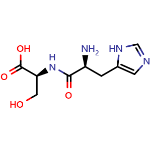 Chemical structure of H-His-Ser-OH , CAS 21438-60-8, AChemBlock AD285992