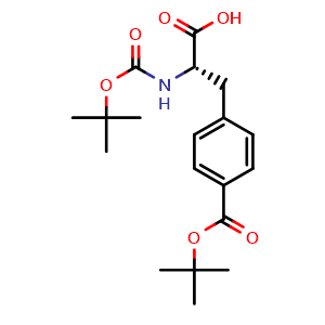 Chemical structure of Boc-Phe(4-COOtBu)-OH , CAS 214750-69-3, AChemBlock AD285993
