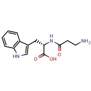 Chemical structure of Beta-Alanyl-L-tryptophan , CAS 21612-37-3, AChemBlock AD285996