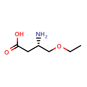 Chemical structure of (S)-3-amino-4-ethoxybutanoic acid , CAS 2165414-37-7, AChemBlock AD285998