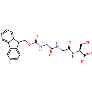 Chemical structure of Fmoc-Gly-Gly-Ser-OH , CAS 2171172-55-5, AChemBlock AD286000