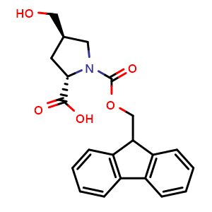 Chemical structure of Fmoc-trans-Pro(4-CH2OH)-OH , CAS 223581-91-7, AChemBlock AD286011