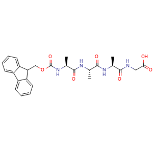 Chemical structure of Fmoc-Ala-Ala-Ala-Gly-OH , CAS 2243689-15-6, AChemBlock AD286013