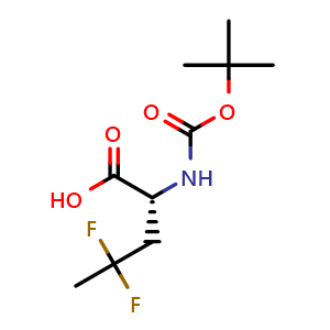 Chemical structure of Boc-D-4,4-DiF-Nval-OH , CAS 2349339-27-9, AChemBlock AD286020
