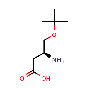 Chemical structure of (S)-3-amino-4-(tert-butoxy)butanoic acid , CAS 2349533-45-3, AChemBlock AD286024