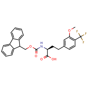 Chemical structure of Fmoc-HomoPhe(3-OMe,4-CF3)-OH , CAS 2349722-38-7, AChemBlock AD286027