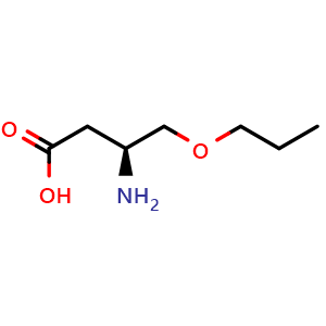 Chemical structure of (S)-3-amino-4-propoxybutanoic acid , CAS 2349869-24-3, AChemBlock AD286033