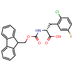 Chemical structure of Fmoc-D-Phe(2-Cl,5-F)-OH , CAS 2350026-02-5, AChemBlock AD286038