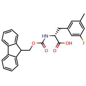Chemical structure of Fmoc-D-Phe(3-F,5-CH3)-OH , CAS 2350042-23-6, AChemBlock AD286039