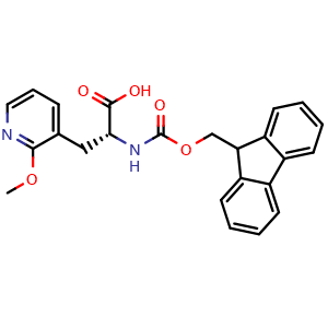 Chemical structure of Fmoc-D-Ala(2-OMe,3-Pyridyl)-OH , CAS 2350076-22-9, AChemBlock AD286040