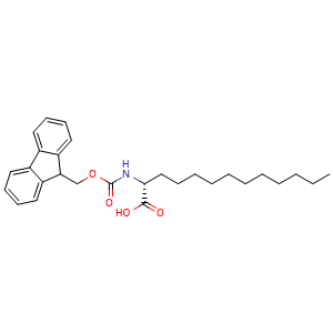 Chemical structure of (2R)-2-(Fmoc-amino)tridecanoic acid , CAS 2350174-61-5, AChemBlock AD286044