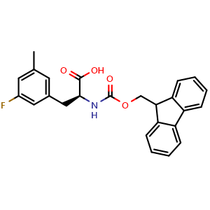 Chemical structure of Fmoc-Phe(3F,5Me)-OH , CAS 2350292-80-5, AChemBlock AD286045