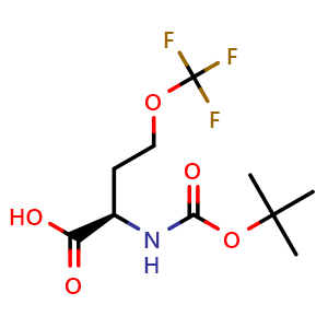 Chemical structure of Boc-D-HomoSer(CF3)-OH , CAS 2380372-15-4, AChemBlock AD286051