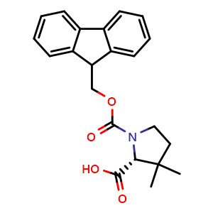 Chemical structure of Fmoc-3,3-dimethyl-D-proline , CAS 2381009-82-9, AChemBlock AD286053