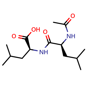 Chemical structure of Ac-Leu-Leu-OH , CAS 24125-26-6, AChemBlock AD286060