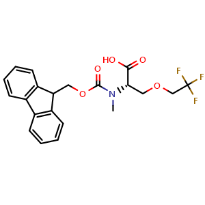 Chemical structure of Fmoc-N-Me-L-Ser(CH2CF3)-OH , CAS 2642331-54-0, AChemBlock AD286073