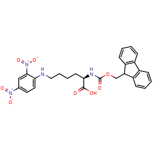 Chemical structure of Fmoc-D-Lys(Dnp)-OH , CAS 269061-41-8, AChemBlock AD286079