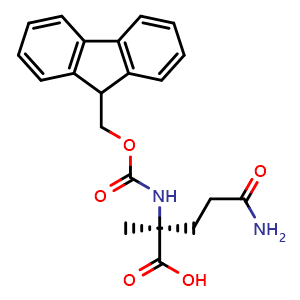 Chemical structure of (S)-2-((((9H-fluoren-9-yl)methoxy)carbonyl)amino)-5-amino-2-methyl-5-oxopentanoic acid , CAS 2770353-36-9, AChemBlock AD286089