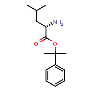 Chemical structure of 2-phenylpropan-2-yl L-leucinate , CAS 2775411-86-2, AChemBlock AD286092