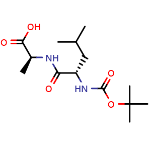 Chemical structure of (tert-Butoxycarbonyl)-L-leucyl-L-alanine , CAS 28635-99-6, AChemBlock AD286095