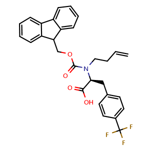 Chemical structure of N-3-Buten-1-yl-N-[(9H-fluoren-9-ylmethoxy)carbonyl]-4-(trifluoromethyl)-L-phenylalanine , CAS 2883500-94-3, AChemBlock AD286097
