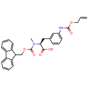 Chemical structure of Fmoc-MeF3am(alloc)-OH , CAS 2973754-00-4, AChemBlock AD286106