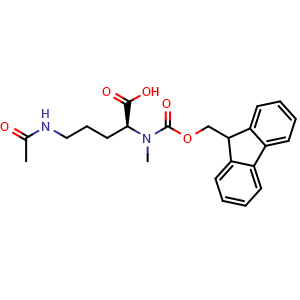Chemical structure of Fmoc-N-Me-Orn(Ac)-OH , CAS 2973754-27-5, AChemBlock AD286108