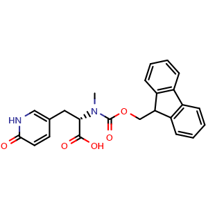 Chemical structure of (S)-2-((((9H-fluoren-9-yl)methoxy)carbonyl)(methyl)amino)-3-(6-oxo-1,6-dihydropyridin-3-yl)propanoic acid , CAS 2973754-45-7, AChemBlock AD286109