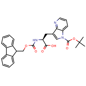 Chemical structure of Fmoc-4-aza-trp(Boc)-OH , CAS 2973755-07-4, AChemBlock AD286114