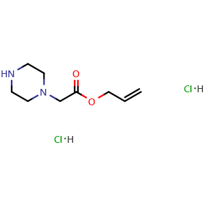 Chemical structure of Allyl 2-(piperazin-1-yl)acetate dihydrochloride , CAS 2973756-39-5, AChemBlock AD286116