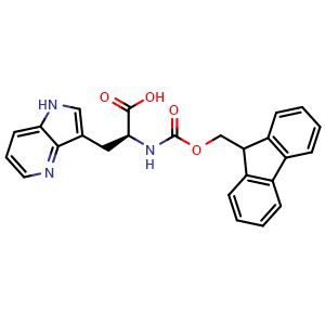 Chemical structure of (S)-2-((((9H-Fluoren-9-yl)methoxy)carbonyl)amino)-3-(1H-pyrrolo[3,2-b]pyridin-3-yl)propanoic acid , CAS 3012560-58-3, AChemBlock AD286121