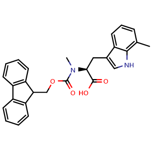 Chemical structure of Fmoc-N-Me-L-Trp(7-Me)-OH , CAS 301261-10-0, AChemBlock AD286123