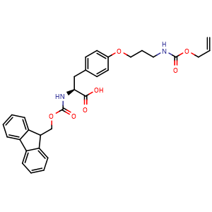 Chemical structure of Fmoc-Yap(Alloc)-OH , CAS 3022888-19-0, AChemBlock AD286124
