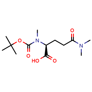 Chemical structure of N2-Boc-N2,N5,N5-trimethyl-L-glutamine , CAS 3023387-21-2, AChemBlock AD286127