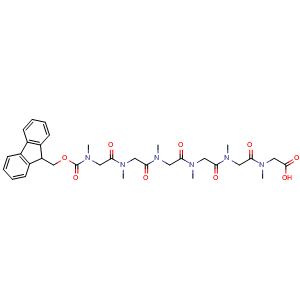 Chemical structure of Fmoc-(Sar)6-OH , CAS 3061438-88-5, AChemBlock AD286138